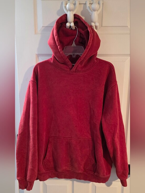 BG Street Style Other - Mens Vintage Acid Wash Hoodie Oversized Heavyweight Fleece Pullover Sweatshirt